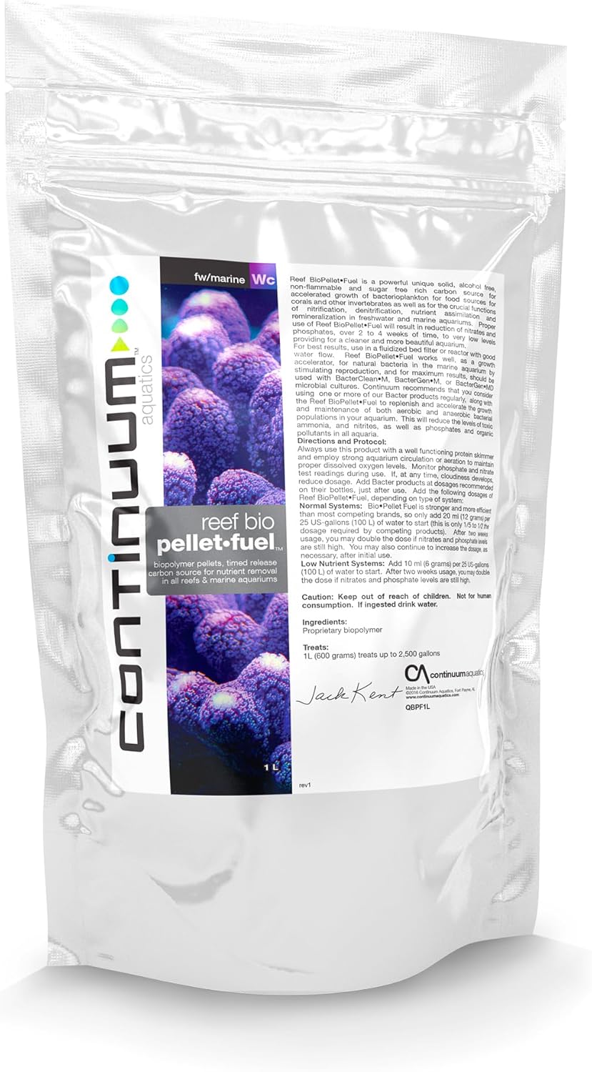 Continuum Aquatics Reef Bio Pellet Fuel – Timed Release Carbon Source for Nutrient Removal in Reef and Marine Saltwater Aquariums