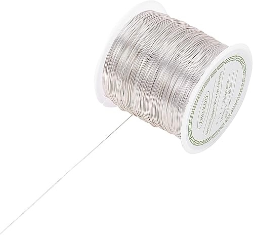 Miniatura 2 de Airssory Alambre de cuentas de metal de cobre de calibre 0.016 in26, chapado de larga duración para envolver lazos torcidos, fabricación de joyas y