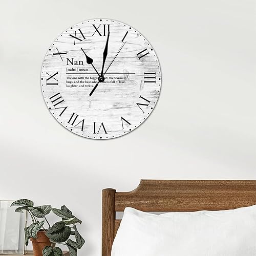 Miniatura 80 de Reloj de pared de PVC con definición de cuñado, reloj de pared redondo con citas espirituales, números romanos, tipografía, arte de pared, 8.8