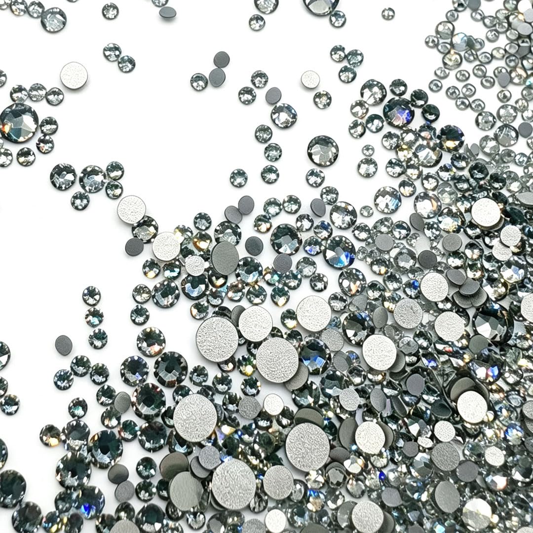 Rhinestones flat back gems round DIY decorative Nail Face and apparel accessories ss3-20 mix size(1440pcs mixed color)
