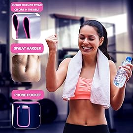 TESETON Sweat Band Waist Trainer for Women, Wasit Trimmer for women Men, Sweat Belt, Wraps Waist Trainer for Belly Fat, Stomach Sauna Sweat Band for Men Sport Fitness 01 Pink S