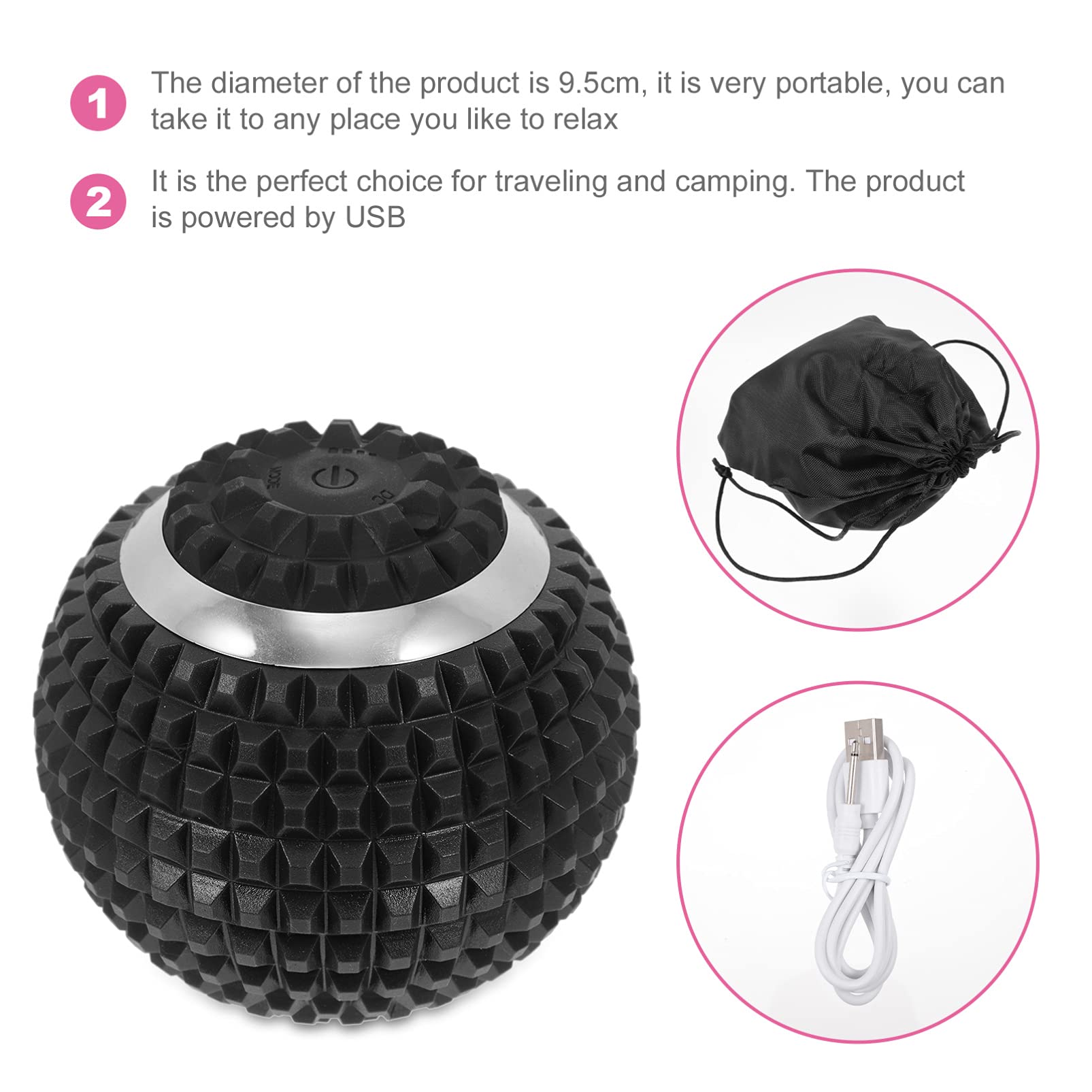 Rodillo Para Fascia y Pelota De Masaje Eléctrica Bolas De Masaje Premium Para Pies y Manos De Dolores Musculares