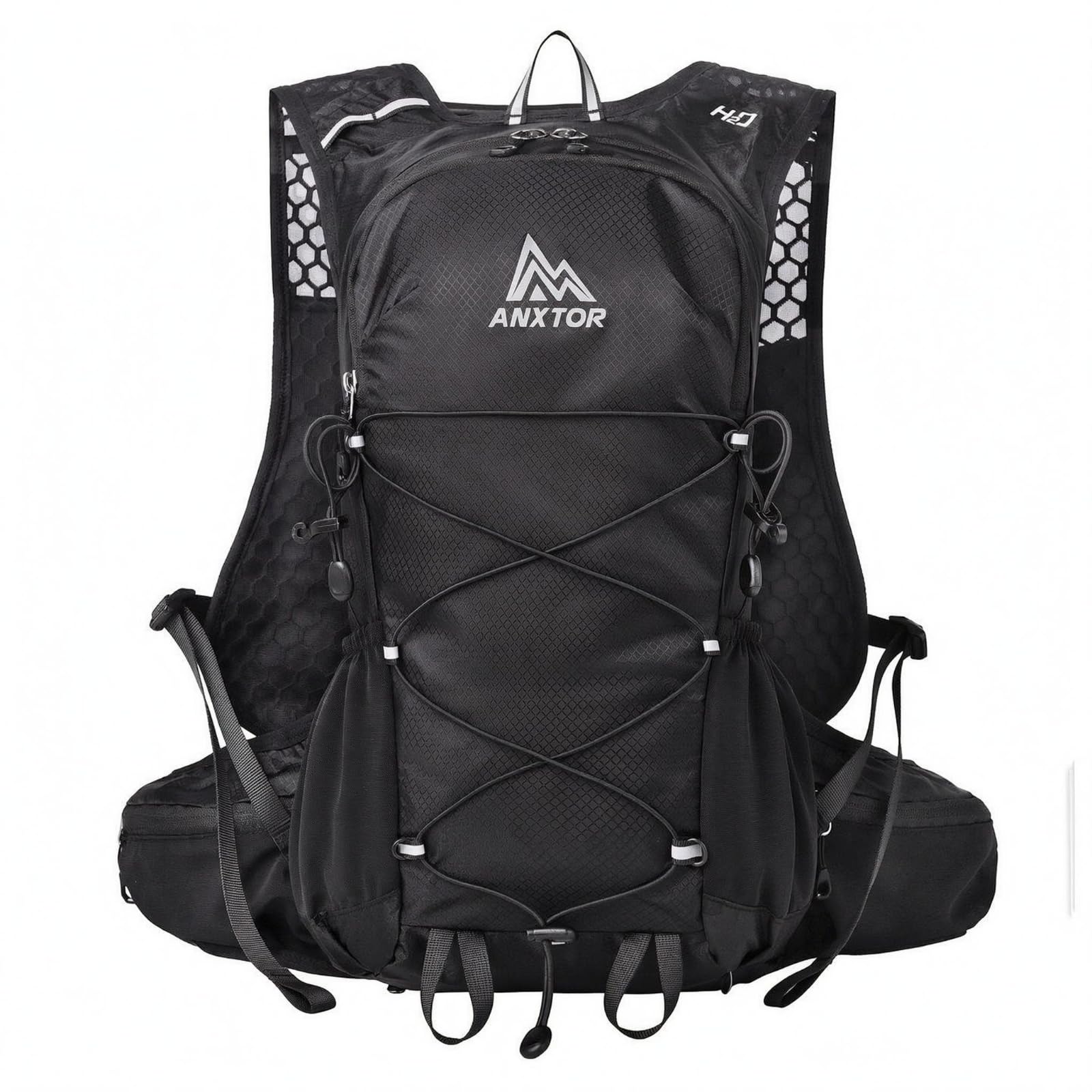 Lightweight Trail Running Backpack Breathable Hydration Backpack Ventilated Back Panel Outdoor Gear Water-Resistant for Cyclists, Hikers, Trekkers, Hiking, Trekking, Black-image-43