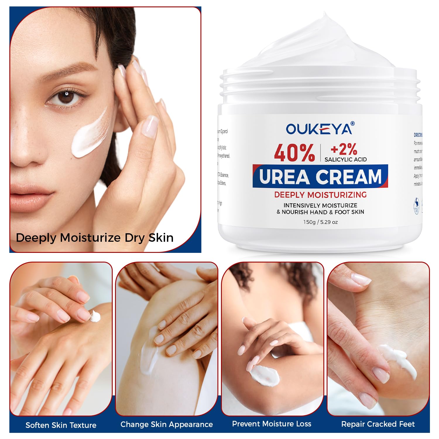 OUKEYA Urea Cream New Formula, 40% plus Salicylic Acid 2% - Image 3