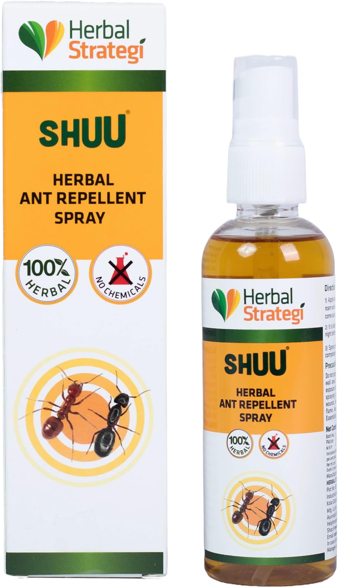 STRATEGI Herbal Ant Repellent Spray - 100ml, Brown, Pack of 1