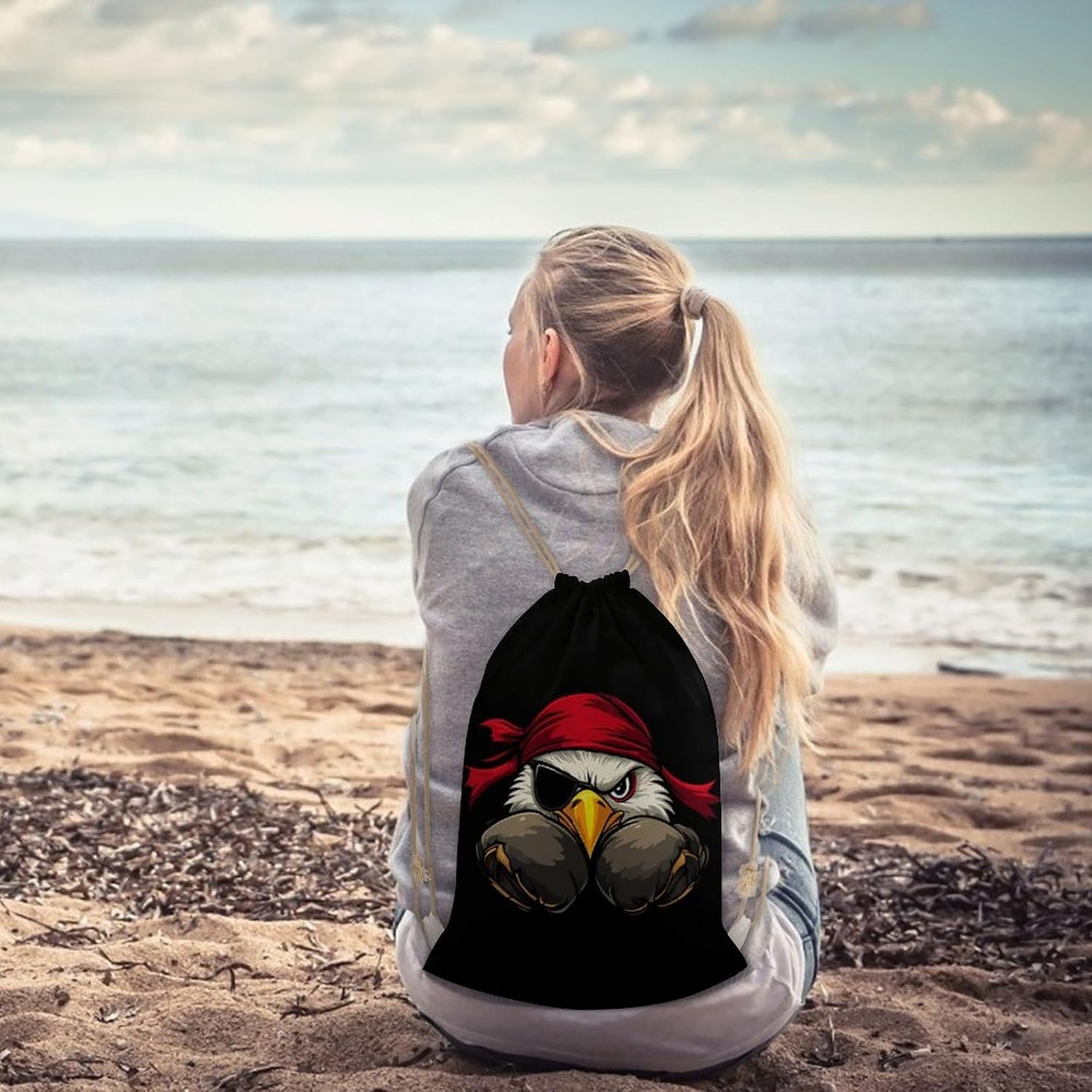 Boxing Eagle1 Drawstring Backpack Gym Bag Draw String Back Bags for Sports Tennis Party Favor