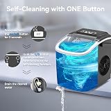 Machine à Glaçons PALINTH,12kg /24h, 9 Glaçons en 6-10 Minutes, Machines à Glaçons Autonettoyante Avec Poignée Portable, pour la Maison/Cuisine/Camping - 5
