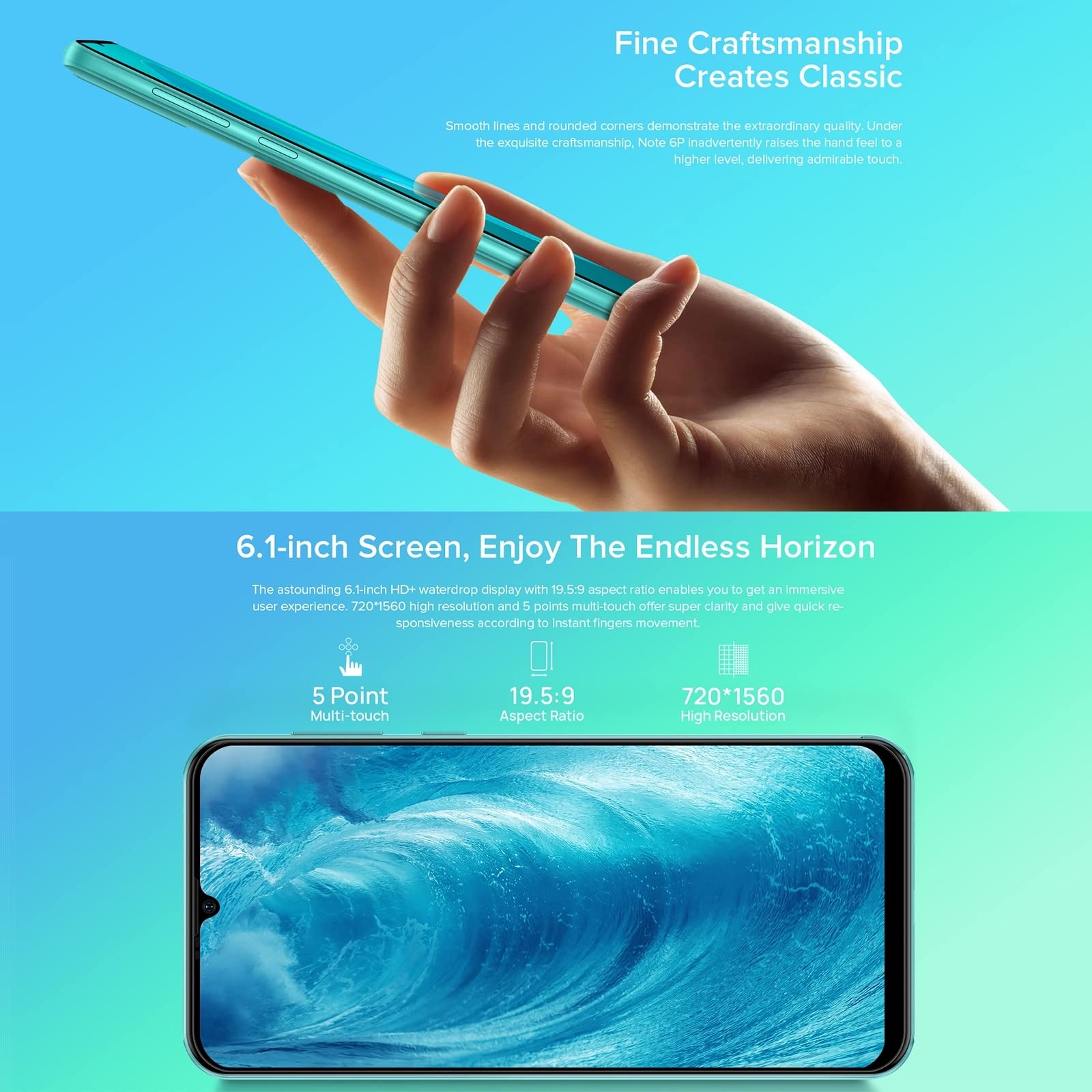 Ulefone 4G Smartphone Offerta del Giorno NOTE 6(P), 8,5mm Ultra Sottile Cellulare DUAL SIM,Schermo HD+ 6,1'', Slot Per 3 Schede, Android 11 Go, 2GB+32GB, Fotocamera 8MP+5MP,GPS Sblocco Facciale Rosso