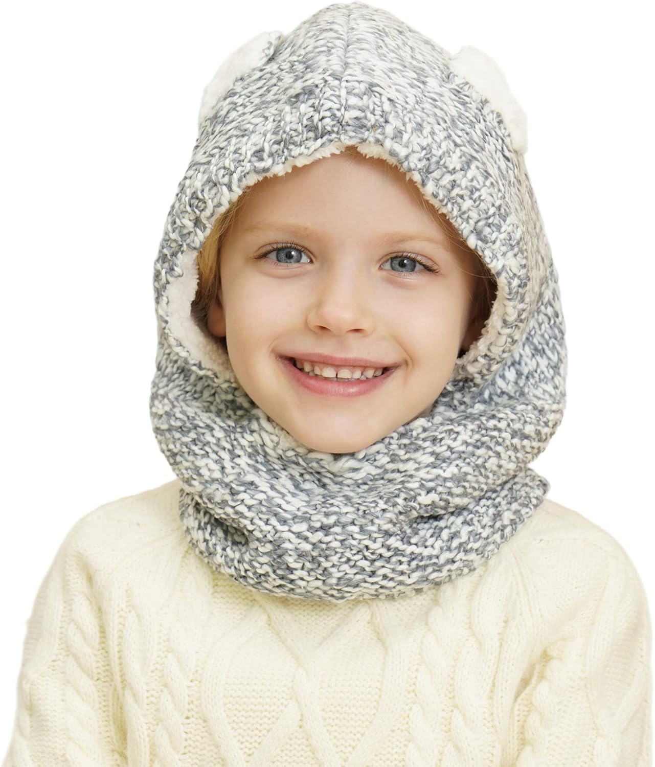 Connectyle Baby Kids Warm Winter Hats Cute Thick Earflap Hood Hat Scarves with Ears