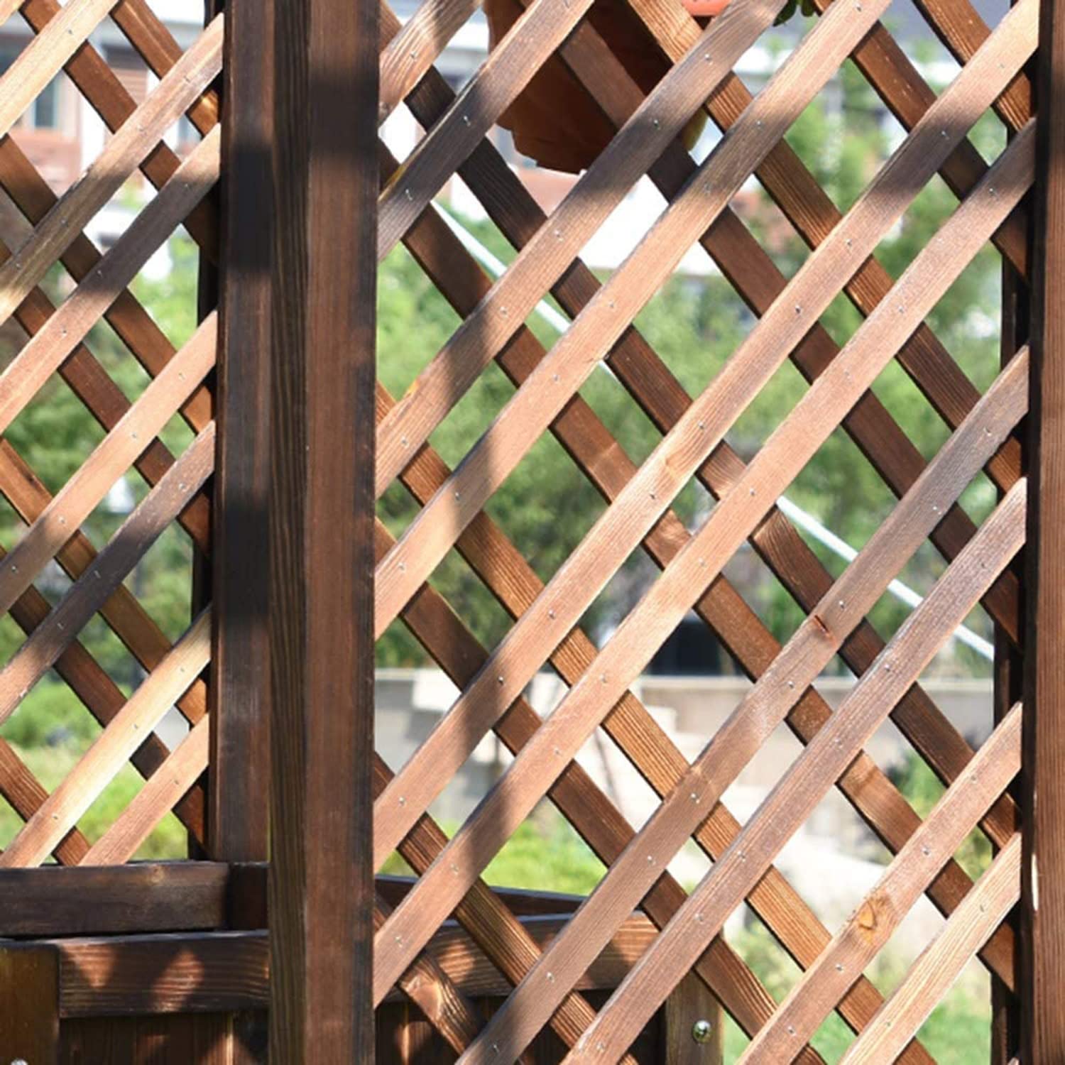 Drewniany łuk ogrodowy, pergola, altanka, do roślin pnących, duża, zewnętrzna krata, altanka, wsparcie dla róż, dekoracja ślubna, pomarańczowa, 140 x 225 cm, rustykalny drewniany łuk ogrodowy, pergola
