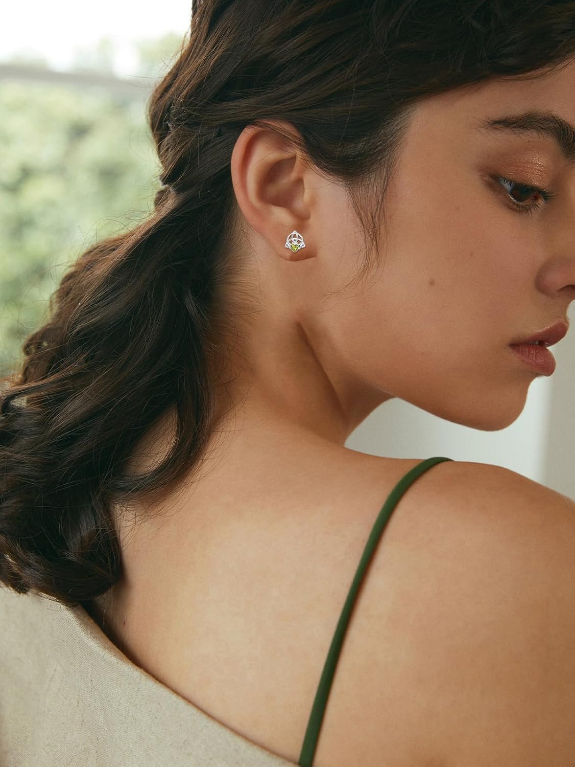 Seiyang Claddagh Birthstone Stud Earrings 925 Sterling Silver Celtic Knot Earrings Celtic Knot Jewelry Birthstone Gifts for Daughter Women