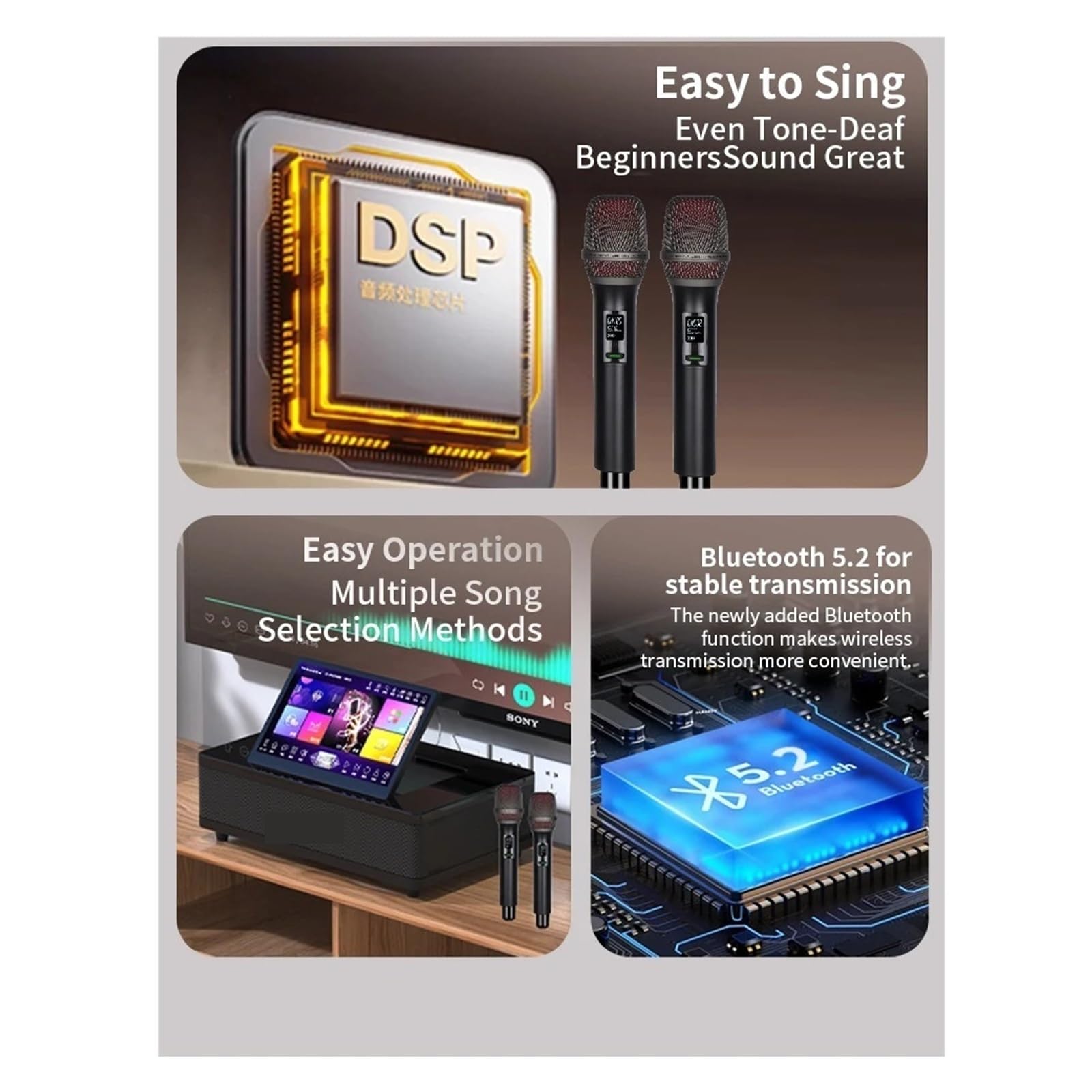 Urządzenie Do Karaoke Z Ekranem Dotykowym I 2 Mikrofonami Bezprzewodowymi, Obsługa Domowego Systemu Głośników KTV, Przenośne Pudełko Imprezowe Bluetooth 12, Cala Czysty OdbióR DźWięKu