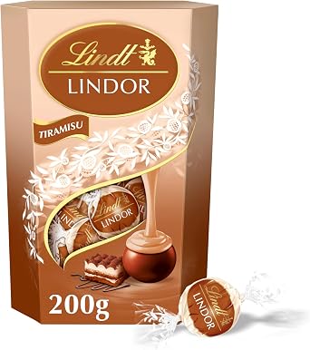 Lindt Lindor Tiramisu Chocolate Truffles   200g Box Approx. 16 Balls   Smooth Filling   Gift, Birthday, Congratulations Treat