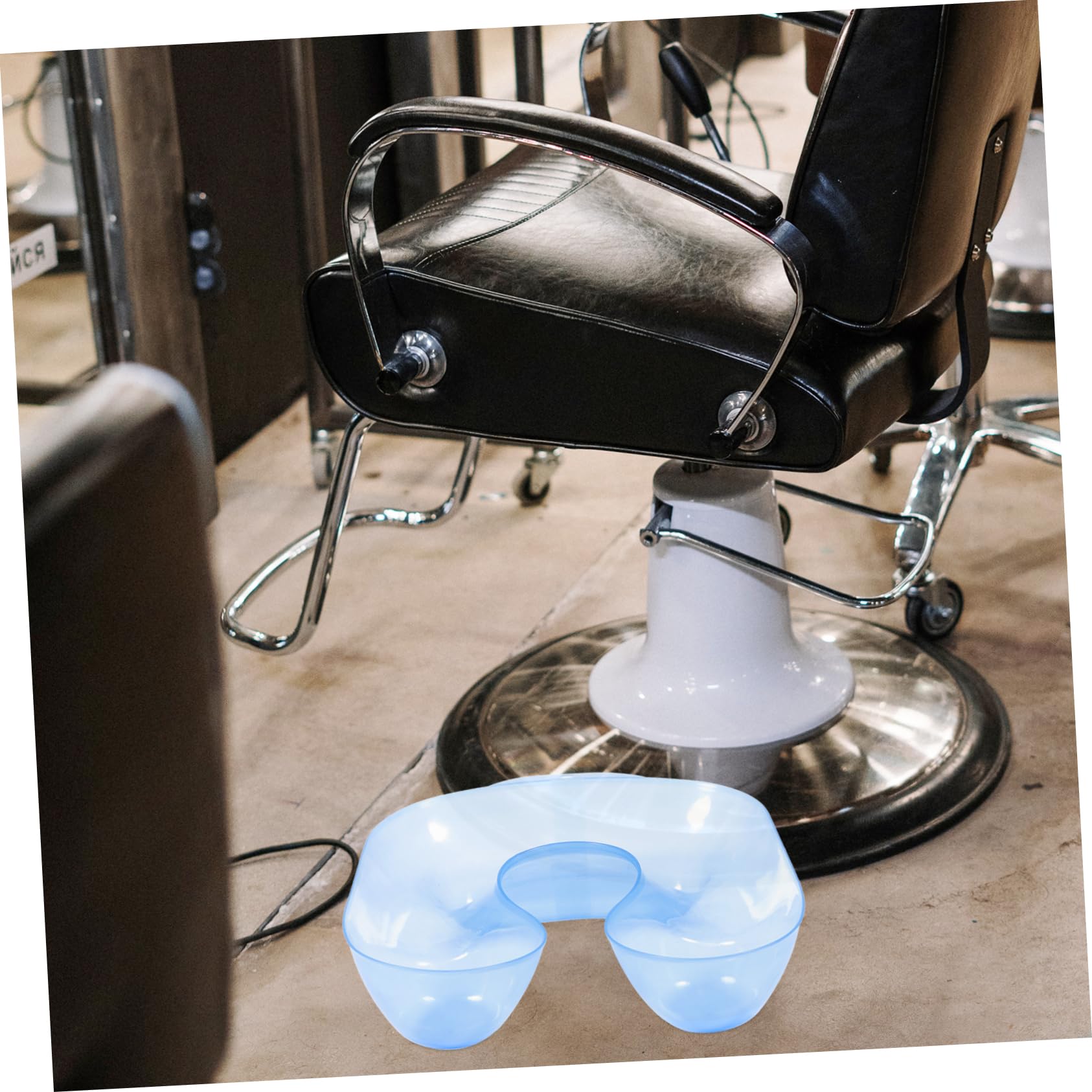 FOMIYES Bandeja Lisa de Cabello Cuello para Teñir Cervical el Cojín Plástico Azul y Superficie para Salón Profesional Peluquería