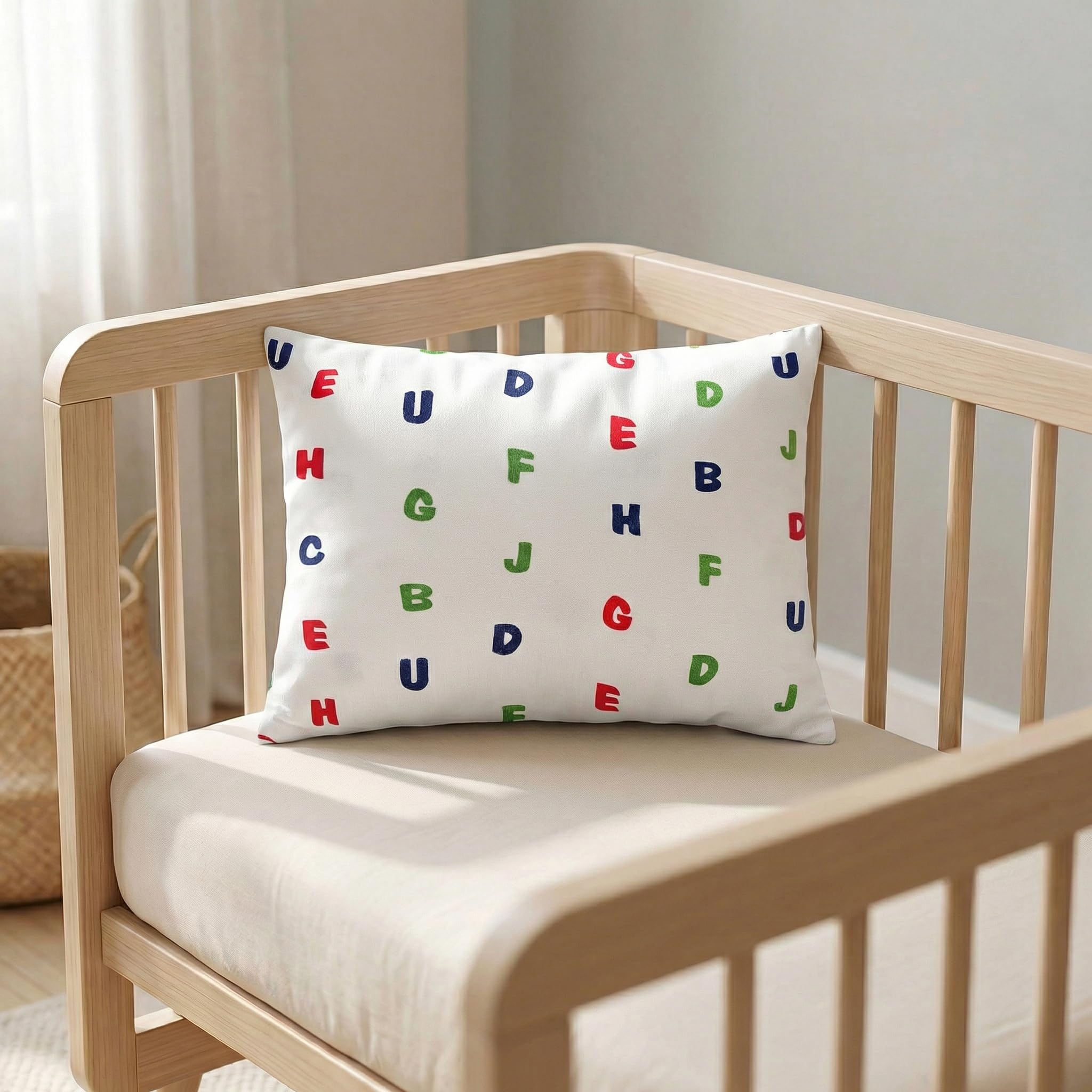 a baby cherry Organic Cotton Toddler Cushion (1M to 3 Years) – Unisex | Washable | Cover Included