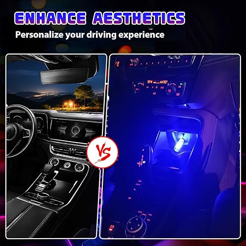 Miniatura 2 de 2 luces LED USB para automóvil, luces LED regulables al tacto, puerto USB, iluminación ambiental retro para automóvil, luces LED interiores