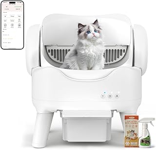 RPZ Automatic Cat Litter Box with APP Control, Self Cleaning Cat Litter Box for Multiple Cats