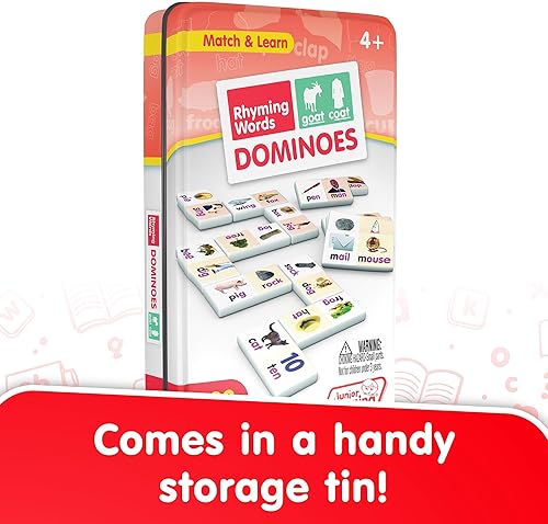 Miniatura 4 de Junior Learning Juegos educativos de acción de dominó de palabras rimantes, multicolor, modelo: JL490