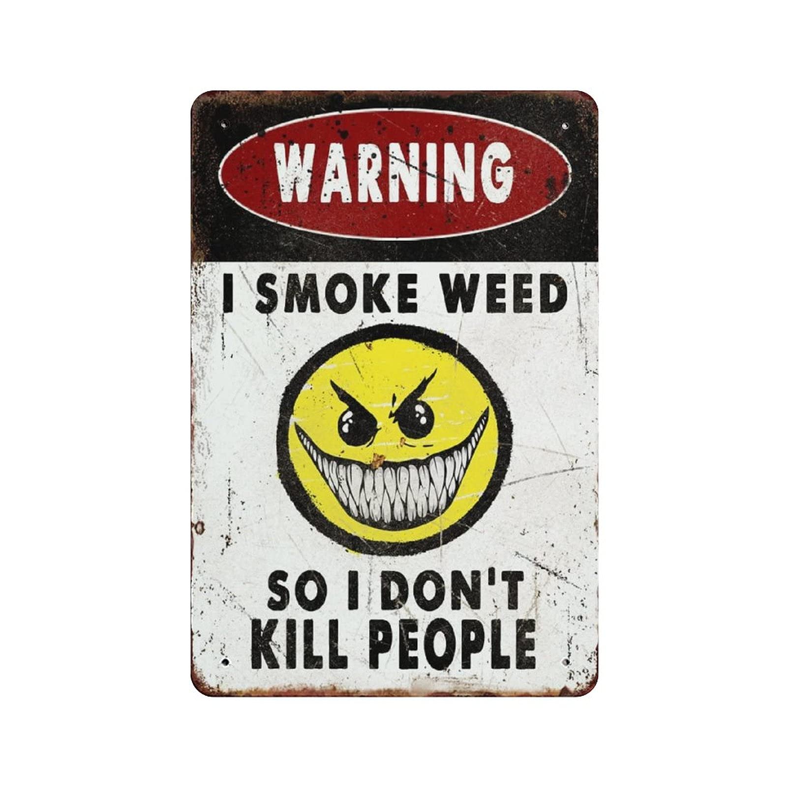 12x8 Inch(30x20cm) IWeed So I Don't Kill People Metal Tin Sign Artwork Poster Outdoor Sign Vintage Decor Plaque Poster Cave Garage Pub Bar Kitchen Home Decoration