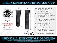 Vista 3 de Ewatchparts 20mm Leather Watch Band Strap Compatible With All Rolex Datejust Model Watch With End Pieces