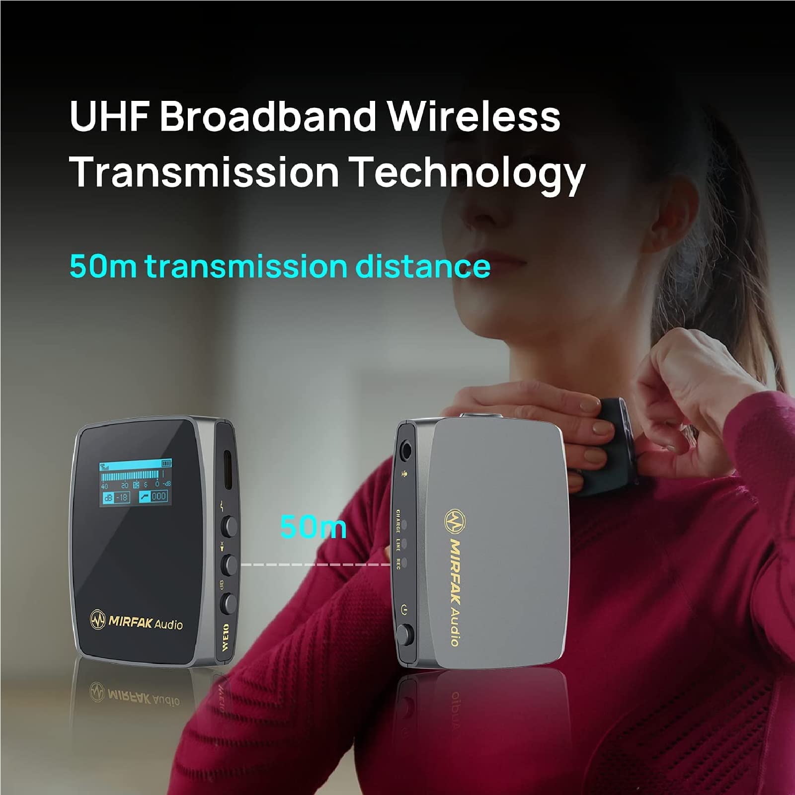 MIRFAK WE10Pro Dual Compact Transmitter Wireless Microphone