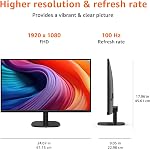 Amazon Basics Moniteur 27 po, FHD 1080P, Max 100Hz, compatible VESA, haut-parleurs intégrés