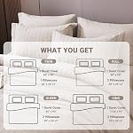 HYMOKEGE Beige Duvet Cover Queen Size, Ultra Soft 3-Piece Seersucker Duvet Cover Set with Zipper Closure, Soft Brushed Microfiber Bedding Set with 8 Corner Ties (90"x90", 2 Pillowshams)