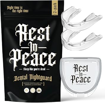 Rest in Peace Night Guard for Braces - Pack of Two Moldable Mouth Guard for Teeth Grinding Clenching Bruxism 2 Pack Adult, Clear