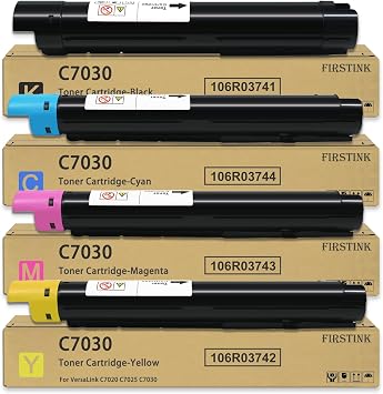 High Capacity VersaLink C7020 C7025 C7030 Toner Cartridges 106R03741 106R03742 106R03743 106R03744 Toner Replacement for Xerox VersaLink C7020 C7025 C7030 Printer Toner4-Pack
