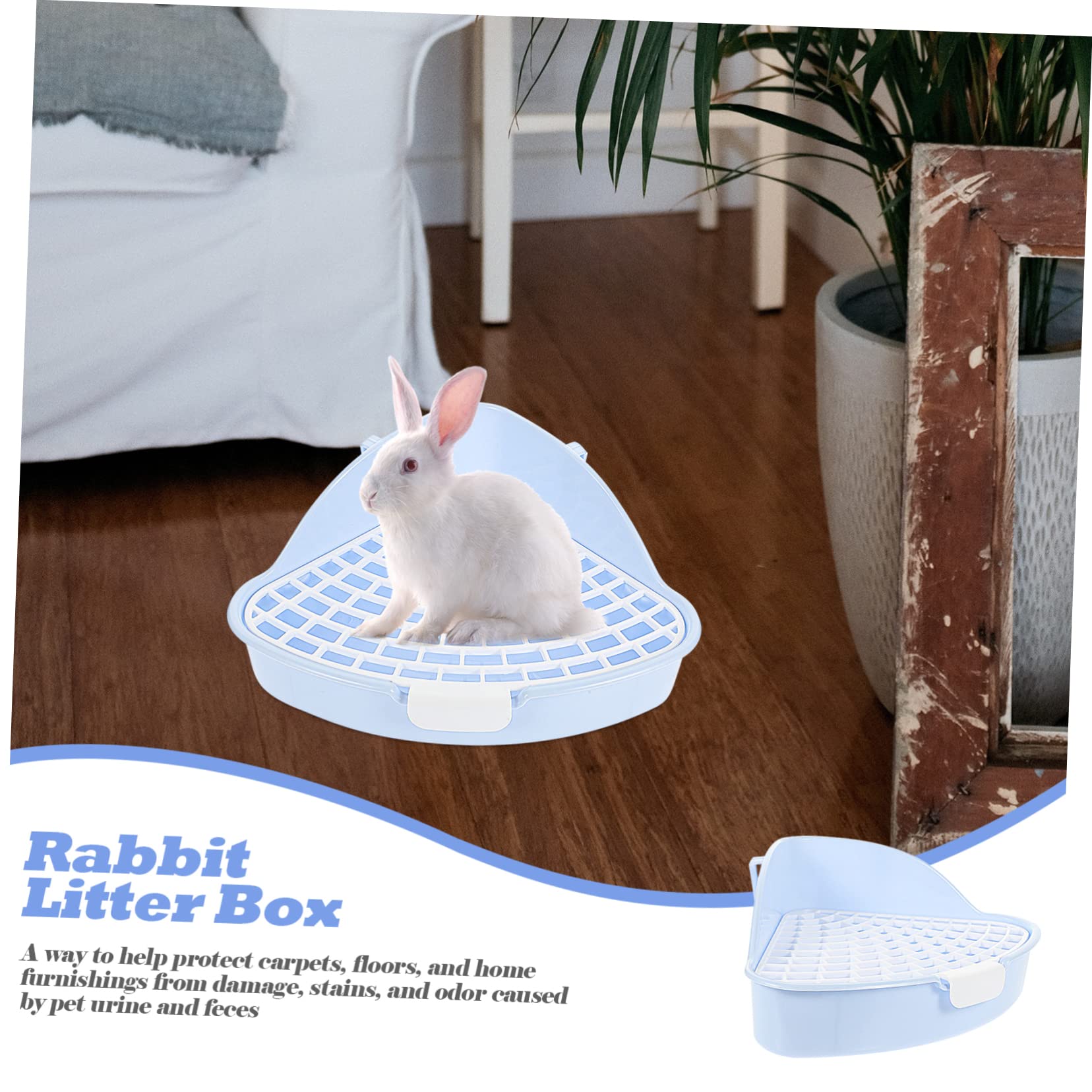 VANZACK 3pezzi Toilette per Piccoli Animali Plastica Vassoio per Lettiera per Conigli e Cavia Design Compatto e Facile da Installare Adatto per Gabbie e Spazi Ridotti