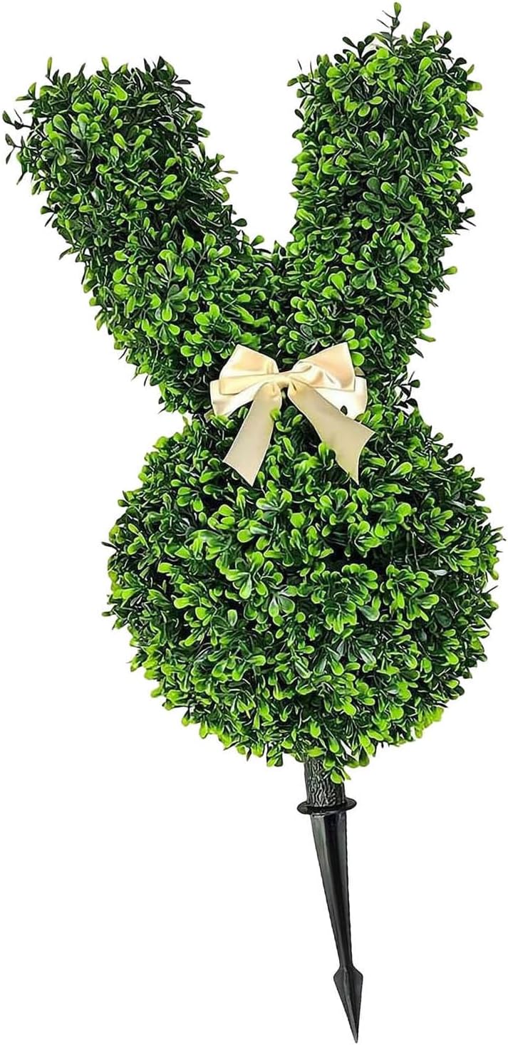 Easter Stake Rabbits Topiary Green Rabbits Shaped Plant For Indoor And Outdoor Sculpture Decors