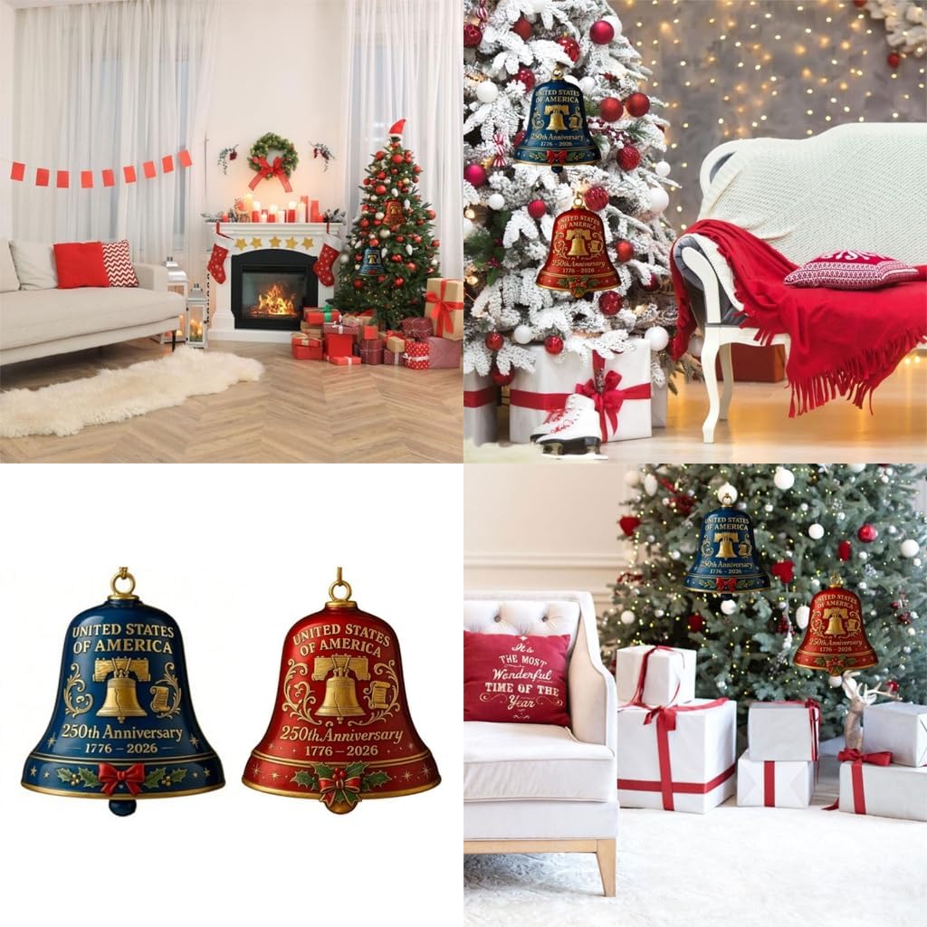 250th Anniversary Metal Bell Charm Decoration Christmas Tree Bell Ornament