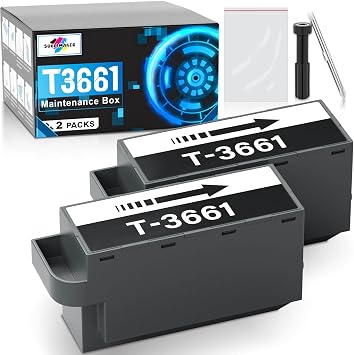 T3661 Ink Maintenance Box for XP-15000 XP-6100 XP-6000 XP-8800 XP-970 XP-8500 XP-8700 XP-8600 Expression Premium/Photo Printer, Compatible for Epson T3661 Maintenance Box 2 Packs