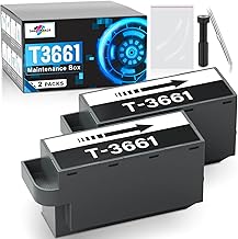 T3661 Ink Maintenance Box for XP-15000 XP-6100 XP-6000 XP-8800 XP-970 XP-8500 XP-8700 XP-8600 Expression Premium/Photo Printer, Compatible for Epson T3661 Maintenance Box (2 Packs)