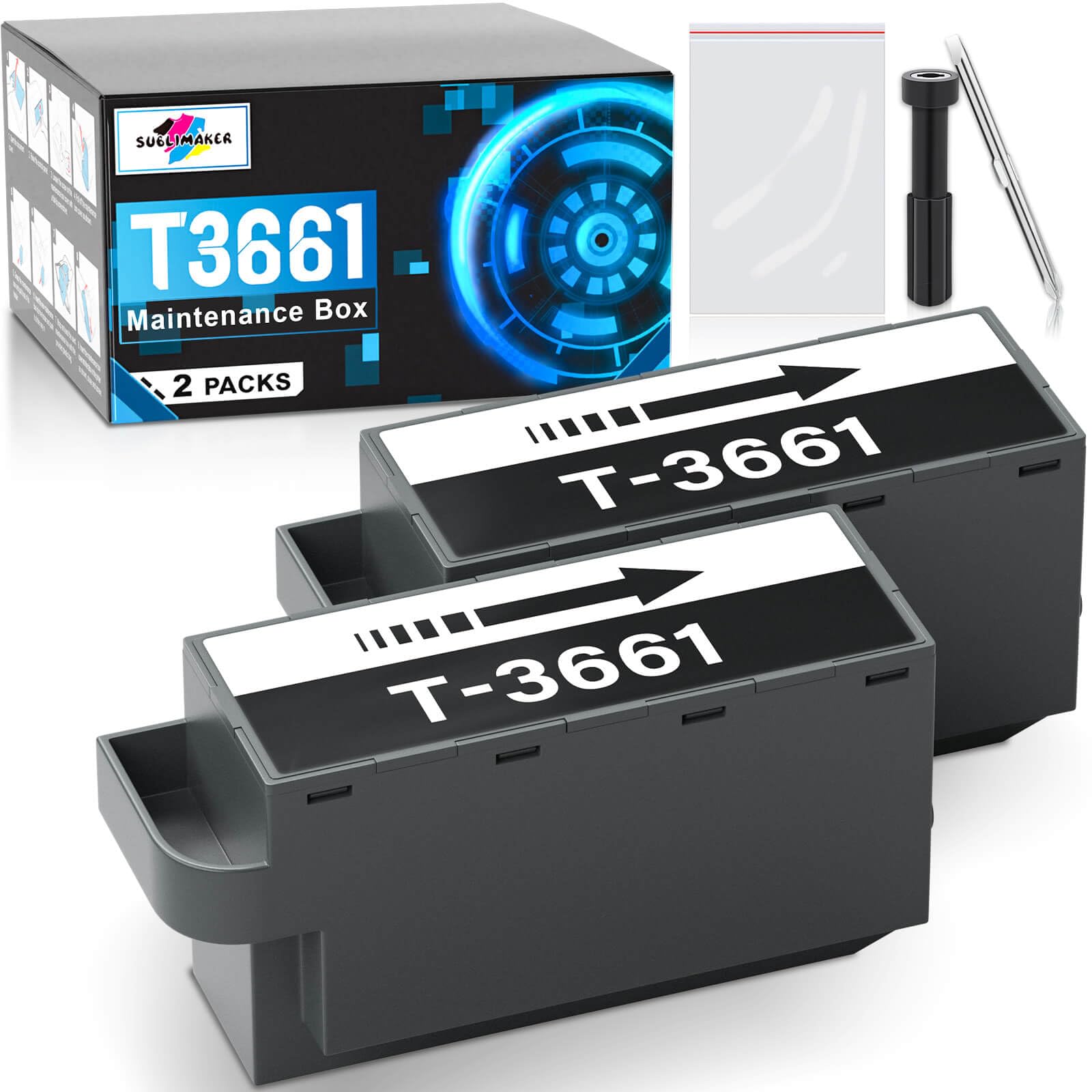 T3661 Ink Maintenance Box for XP-15000 XP-6100 XP-6000 XP-8800 XP-970 XP-8500 XP-8700 XP-8600 Expression Premium/Photo Printer, Compatible for Epson