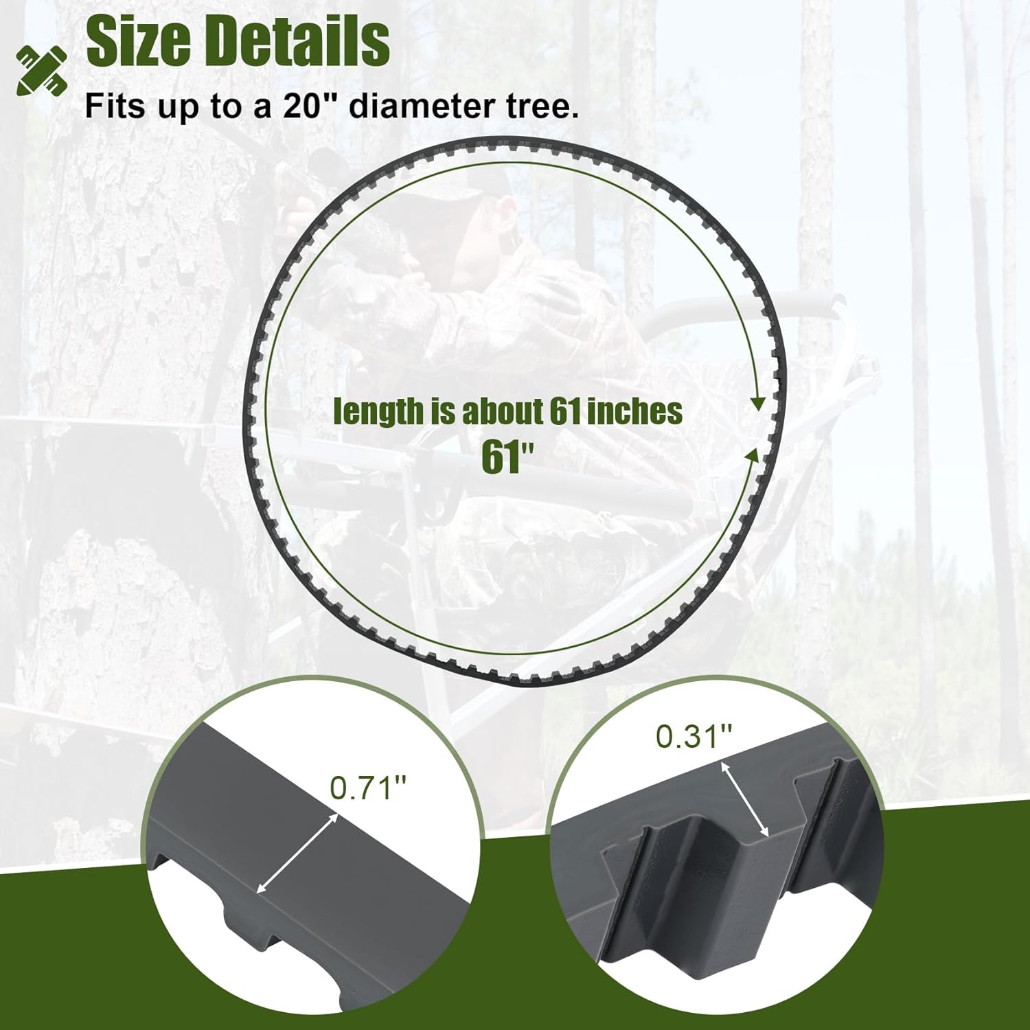 Traction Belts Climber Tree Stand Straps Compatible with Lone Wolf Sit, Climb Climbing Tree Stand 2-Pack