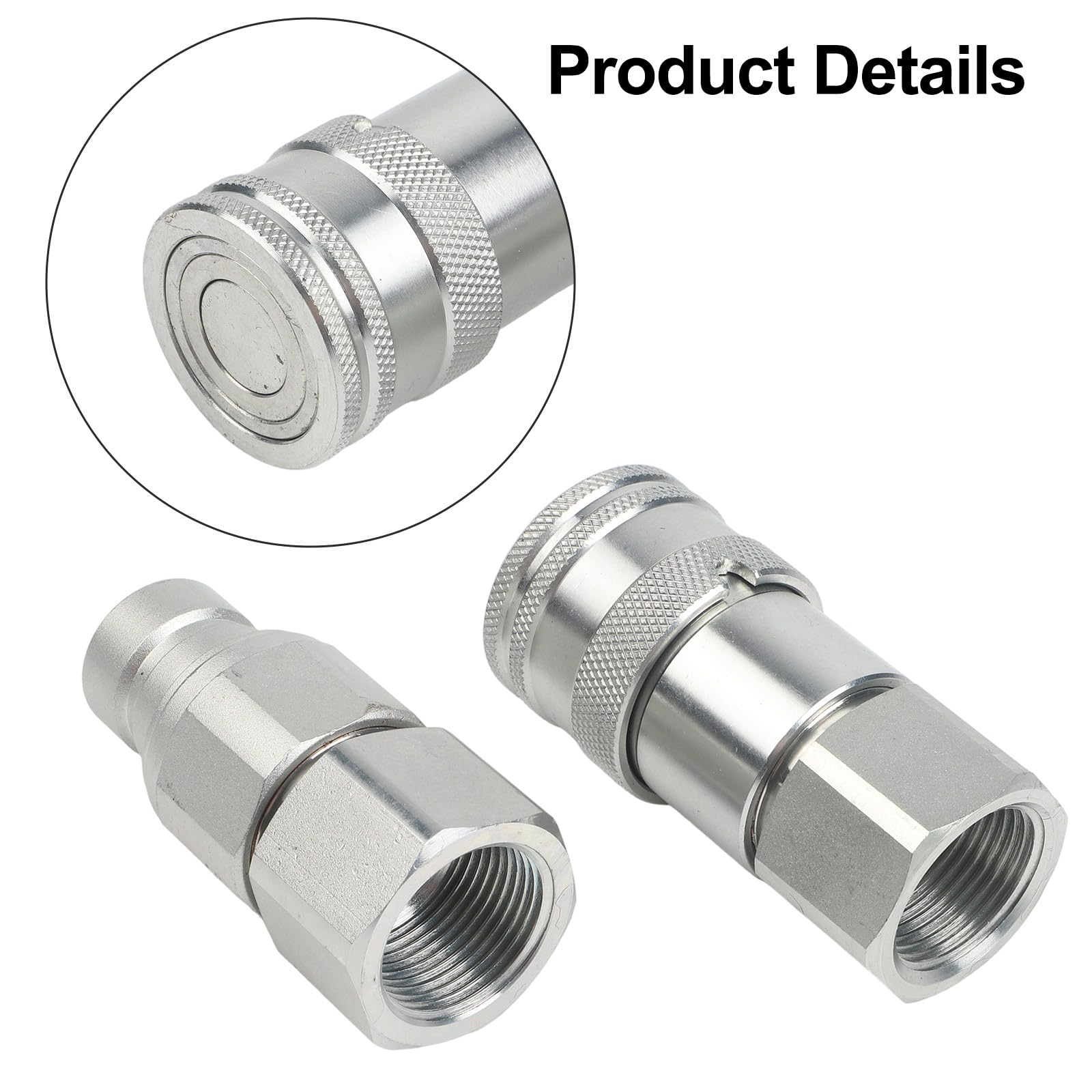 Raccord rapide hydraulique avec vanne NPT 1/4 3/8 1/2 3/4", acier au carbone galvanisé, pour machines agricoles et industrielles