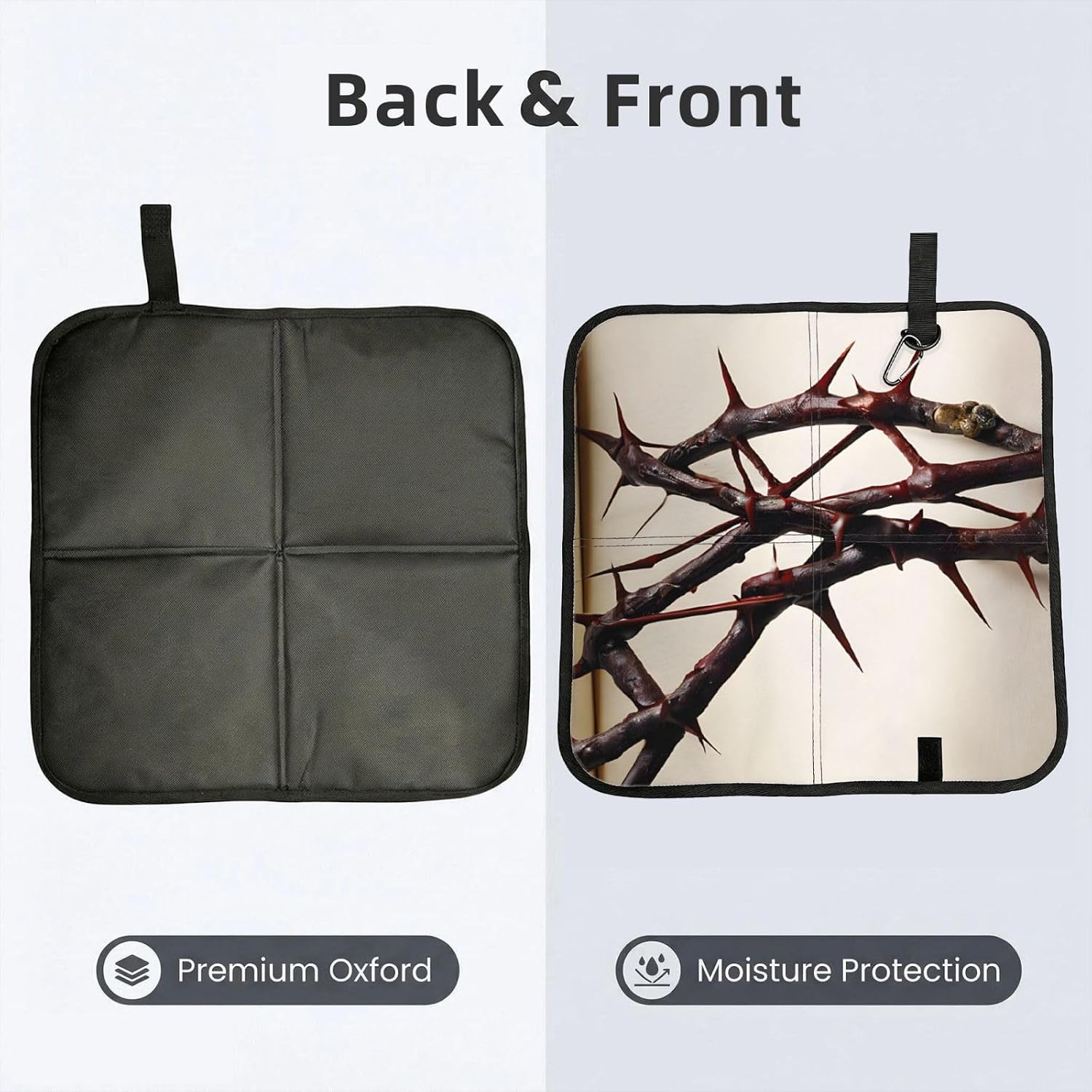(Crown of Thorns) Sitting Pad Foldable Seat Cushion Lightweight Camping Seat Mat with Hook for Outdoor Hiking Picnic Camping