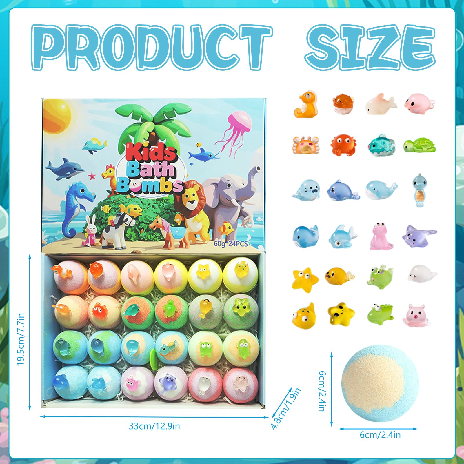 Bath Bomb Gift Set for Kids, Badebomben Kinder mit Überraschung, Handgefertigte Kreative Badesalz Badekugeln Kinder, Bunte Badesalz Kugeln In Tierform Geschenk für Kinder Frauen Schaumbad (B)