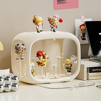 Display case for Plush Doll, Upgrade Large-Sized Display Box for 6.7in Dolls Clear Acrylic Display Box with Door Dust and Moisture Proof Suitable for Lego Collectibles Action Figures Pop Mart