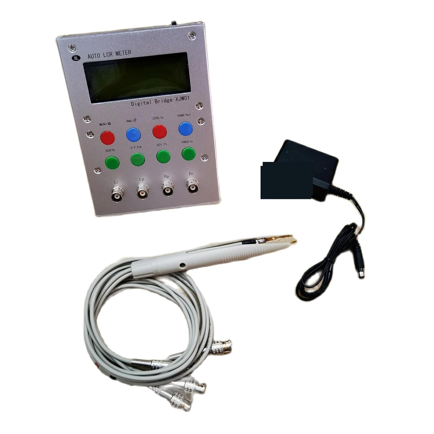 Capacitance Meter, LCR Digital Bridge Tester 0.3 Accuracy Tester Resistance, Inductance, Capacitance(XJW01 Patch Clip)