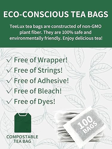 Miniatura 5 de TeeLux Bolsas de té verde de jazmín té verde perfumado con cafeína natural con aroma agradable 100 bolsas de té