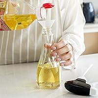 Vista 5 de Pulverizador de aceite para cocinar, botella cuadrada de vidrio con atomizador de aceite de oliva, 8.1 fl oz, dispensador de vinagre de aceite