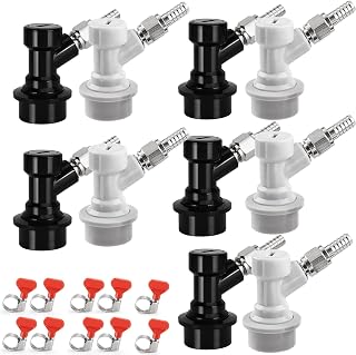 5 Pairs Ball Lock Keg Quick Disconnect, 5/16” & 1/4” Barb Corny Keg Fitting