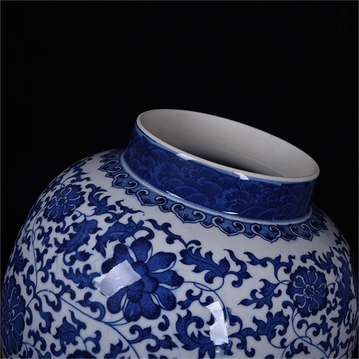 家の装飾用の調味料の瓶のジンジャージャーセラミック寺院の瓶の生徒の花瓶(Blue)