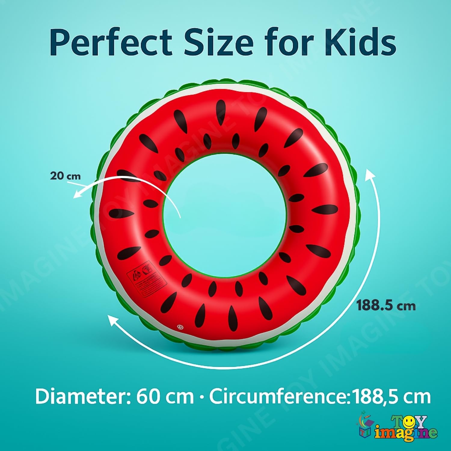 Toy Imagine Watermelon Inflatable Swimming Tube Kids Floating Swim Ring,Baby Tube,Water Toys & Pool Party Accessories for Boys and Girls Summer Fun (60 cm) 1