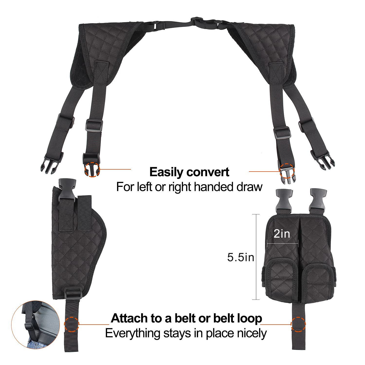 Kosibate Shoulder Holster, Gun Holster for Glock 19 17, 40 S&W, 9MM