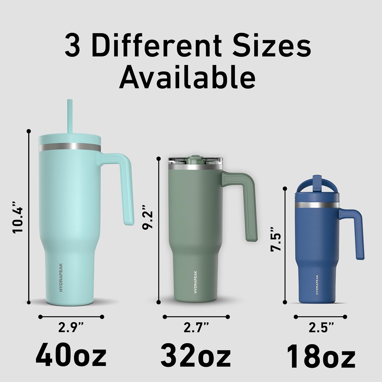 Hydrapeak Voyager 32oz Insulated Tumbler with Handle & 2-in-1 Lid, Leak-Proof Stainless-Steel Travel Tumbler, Cupholder Friendly Reusable Water Bottle Built for Work, Gym, or Class Commute (Sage Leaf)