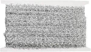 50 Yards Christmas Tinsel Garland Thin Glitter Metallic Twist - Silver Holiday Decor For Tree, Party, Gift Wrapping - View #9