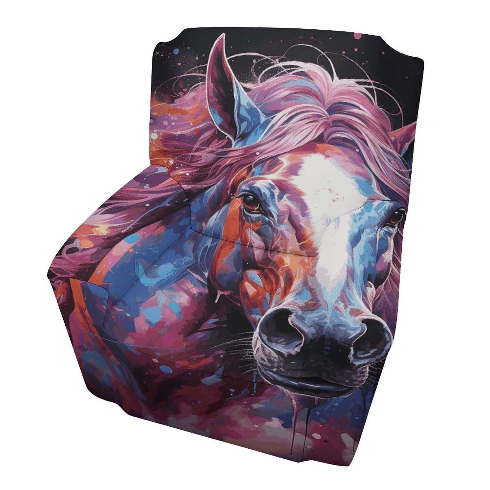 Fodpand Style Dreamy Horse Sofa Cover Soft 1 Seater Sofa Slipcover For Pets Washable,Couch Cover With Elastic Straps Furniture Protector
